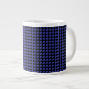 Chevron Check Blue and Black Large Coffee Mug