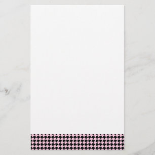 Chevron Checks Pink and Black Stationery