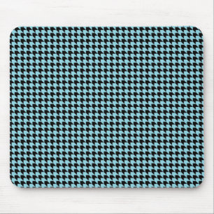 Chevron Checks Sky and Black Mouse Mat
