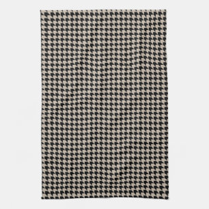 Chevron Checks Tan and Black Tea Towel