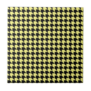Chevron Checks Yellow and Black Tile