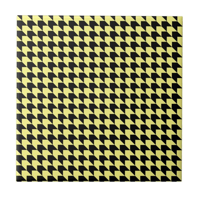 Chevron Checks Yellow and Black Tile (Front)