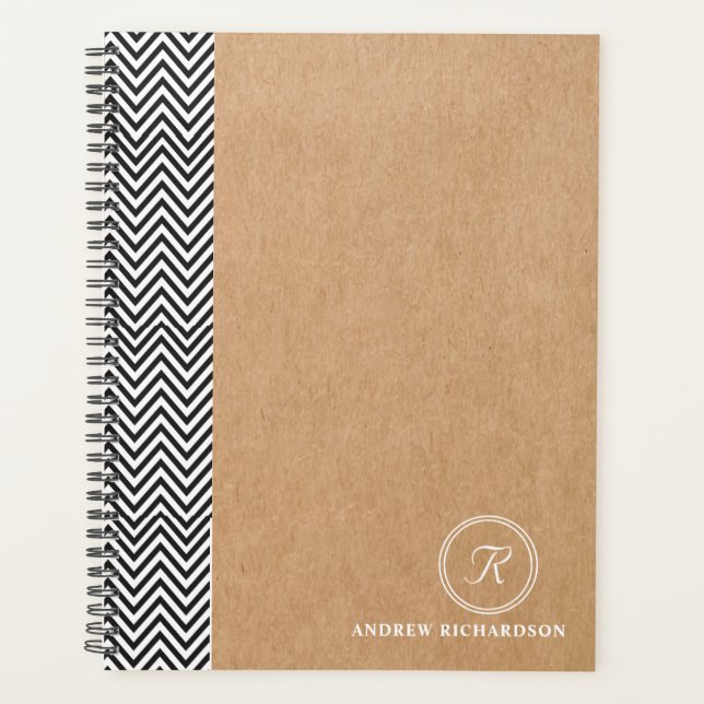 Chevron Chic Monogrammed Teachers Planner (Front)