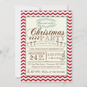 Chevron Christmas Party Invitation