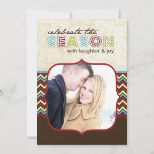 Chevron Christmas Photo Card Template