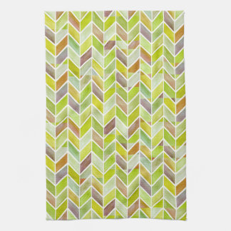 Chevron Citron Wood Kitchen Tea Towel