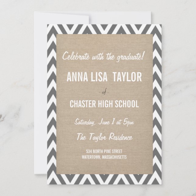 Chevron Class of 2015 Graduation 2015 Invite (Front)