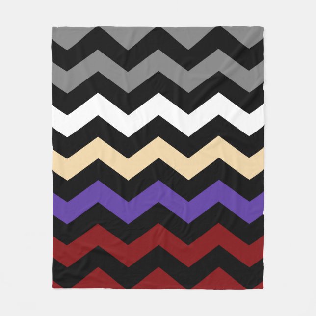 Chevron Colour Combination Fleece Blanket (Front)