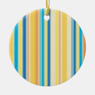 Chevron Colourful Zigzag Stripe Decorative Ceramic Tree Decoration
