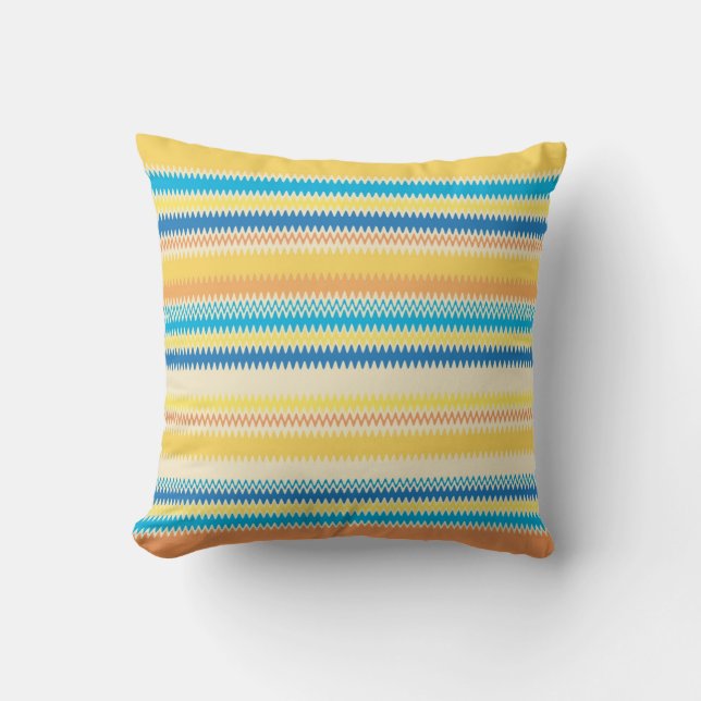 Chevron Colourful Zigzag Stripe Decorative Cushion (Front)