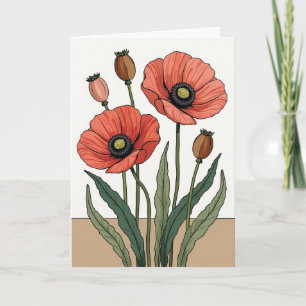 Chevron Coral Blossom Study Card
