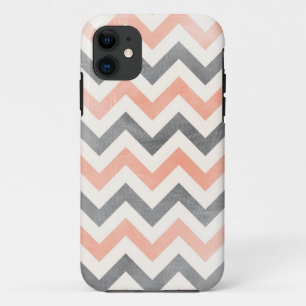 Chevron coral grey geometric iPhone 5 case