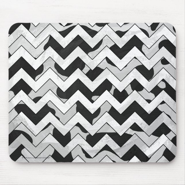 Chevron Cow Black and White Mouse Mat (Front)