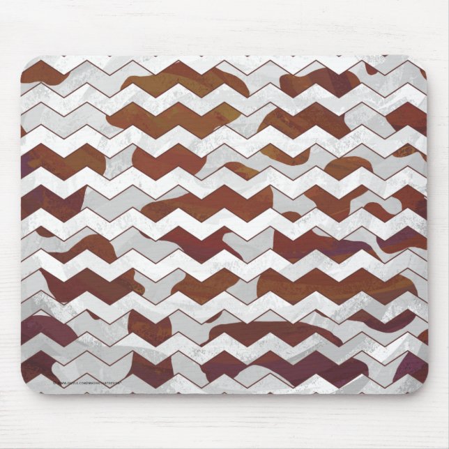 Chevron Cow Brown and White Print Mouse Mat (Front)
