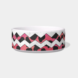 Chevron Cow Pink and Black Bowl