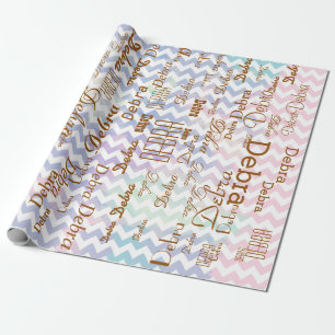 chevron . create your own name pattern wrapping paper