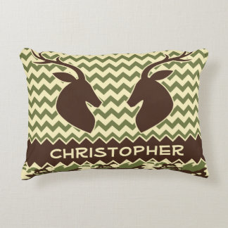 Chevron Deer Buck Camouflage Personalise Decorative Cushion