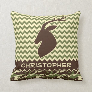 Chevron Deer Buck Camouflage Personalize Cushion
