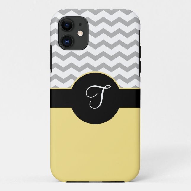 Chevron Design Grey Black Yellow iPhone5 Case (Back)