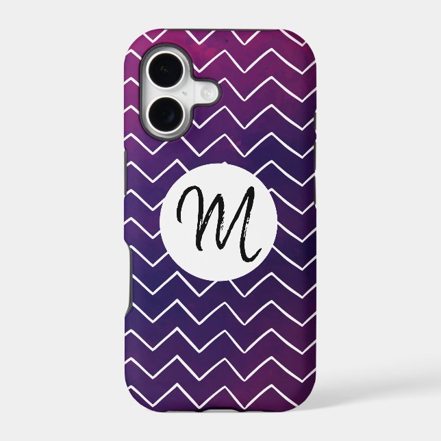 chevron drawn pattern Monogram Script (Back)