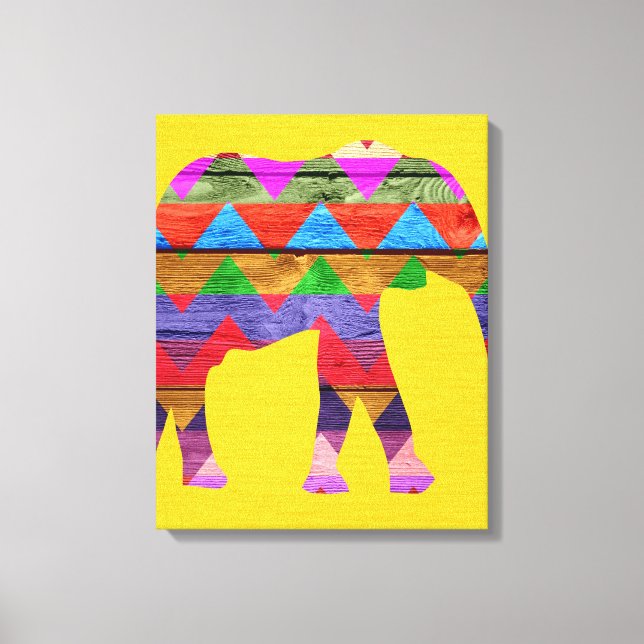 Chevron Elephant Pattern Canvas Print (Front)