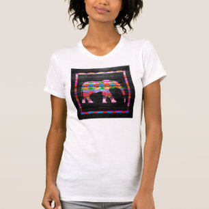 Chevron Elephant Pattern on Wood T-Shirt