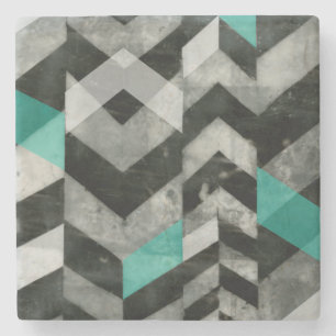 Chevron Exclusion II Stone Coaster