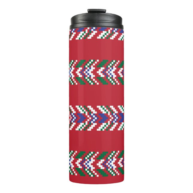 Chevron fair isle seamless pattern designallover,  thermal tumbler (Front)
