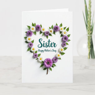 Chevron Floral Sister Day Card