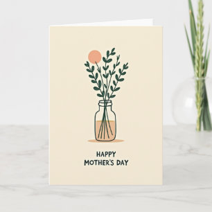 Chevron Foliage Mothers Day Card