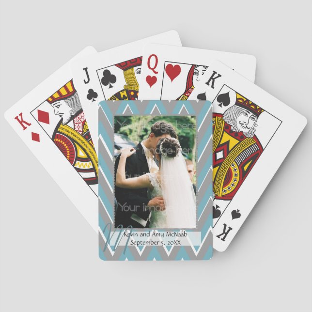 Chevron Framed Photo Playing Cards (Back)