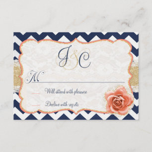 Chevron Garden RSVP Insert Cards