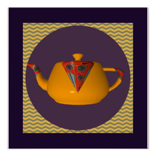 Chevron Geo Yellow Teapot Poster