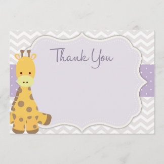 Chevron Giraffe Baby Shower Thank You Card