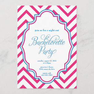 CHEVRON - Girls Night Out BACHELORETTE- Invitation