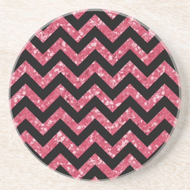 Chevron Glitter Look Coaster (Front)
