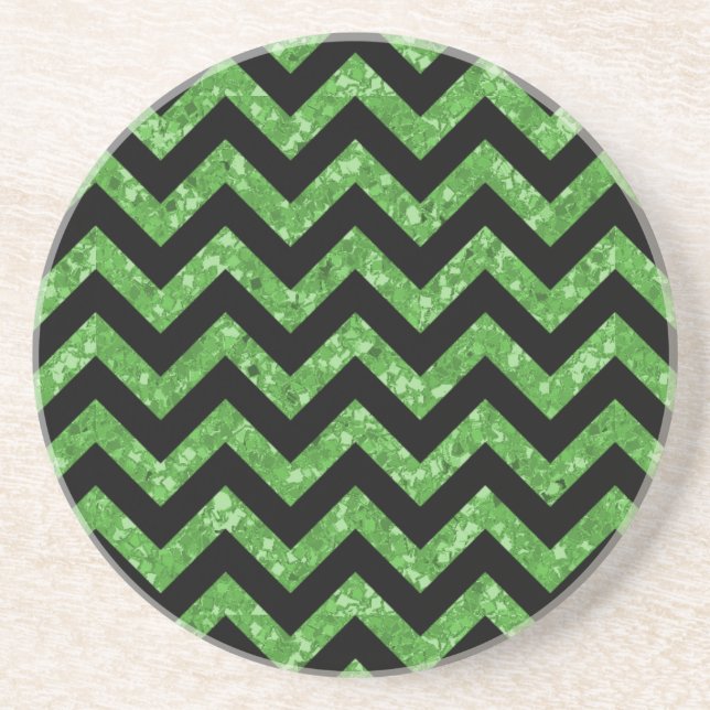 Chevron Glitter Look Coaster (Front)