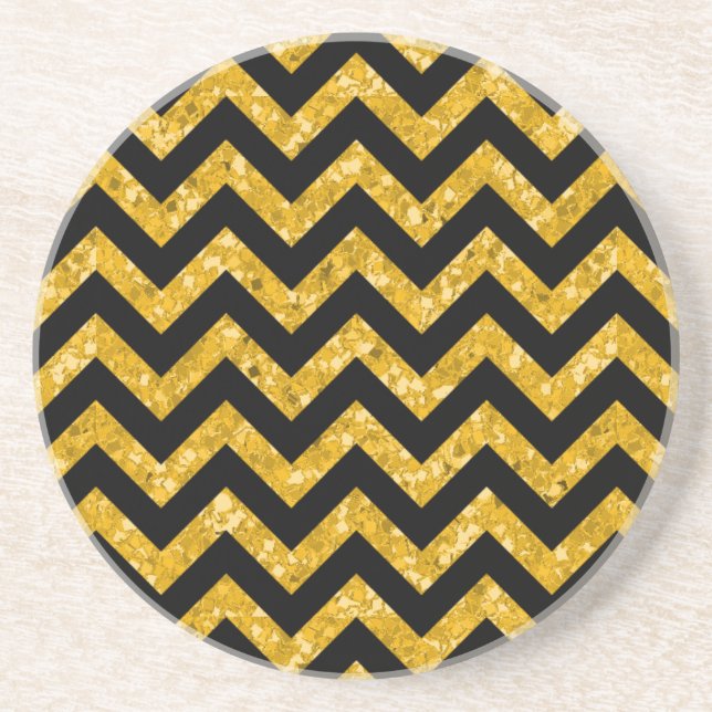 Chevron Glitter Look Coaster (Front)