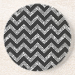 Chevron Glitter Look Coaster