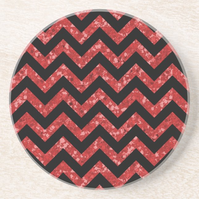 Chevron Glitter Look Coaster (Front)