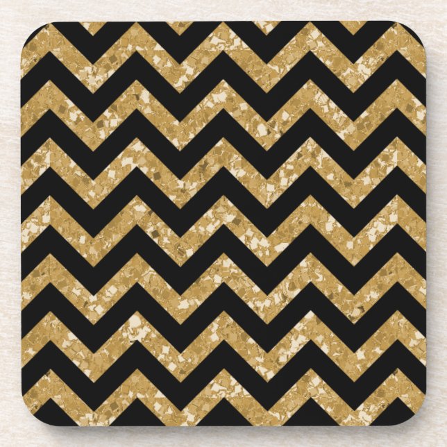 Chevron Glitter Look Coasters (Front)