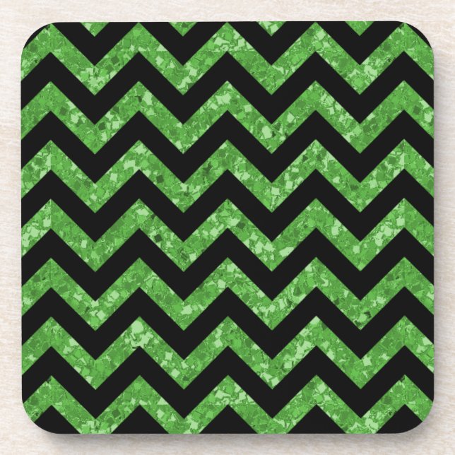 Chevron Glitter Look Coasters (Front)