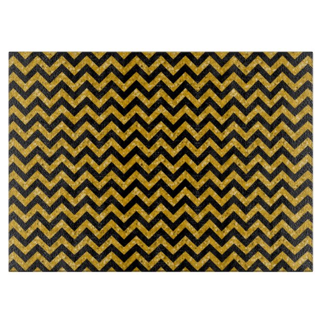 Chevron Glitter Look Cutting Board (Front)