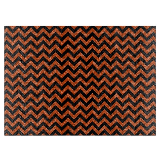 Chevron Glitter Look Cutting Board (Front)