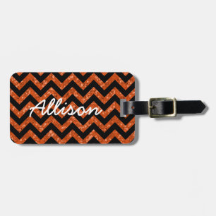 Chevron Glitter Look Luggage Tag