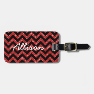 Chevron Glitter Look Luggage Tag