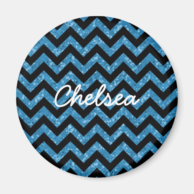 Chevron Glitter Look Magnet (Front)