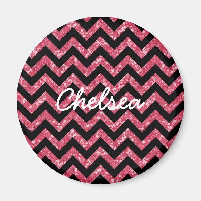 Chevron Glitter Look Magnet (Front)
