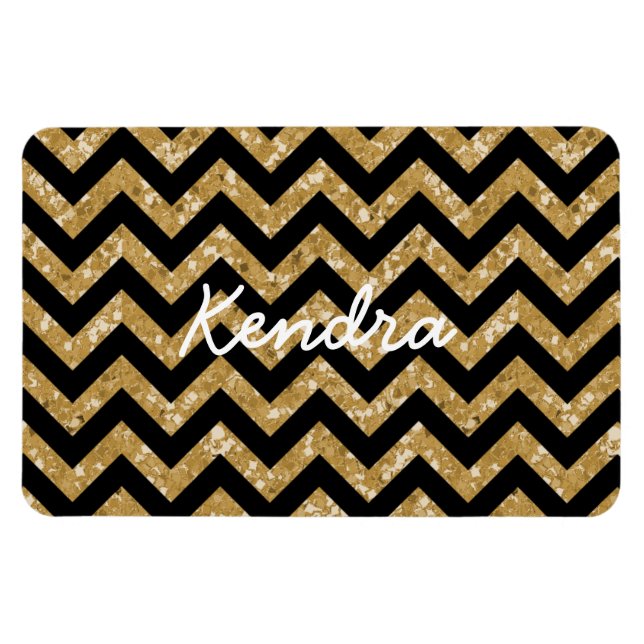 Chevron Glitter Look Premium Magnet (Horizontal)