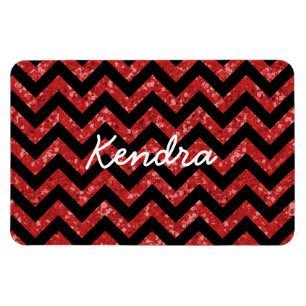 Chevron Glitter Look Premium Magnet